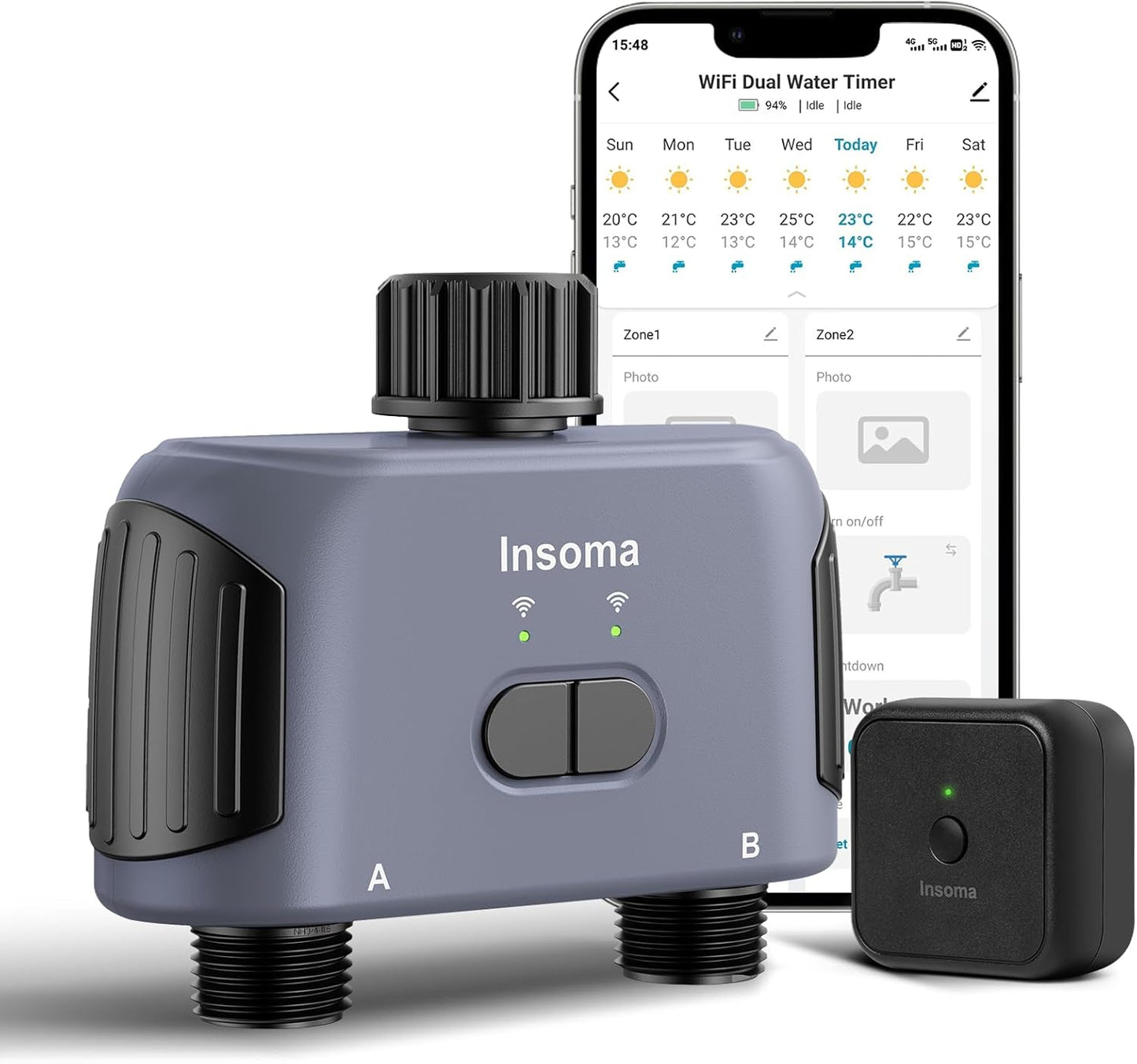 WiFi Water Timer, 2 Zones Sprinkler Timer