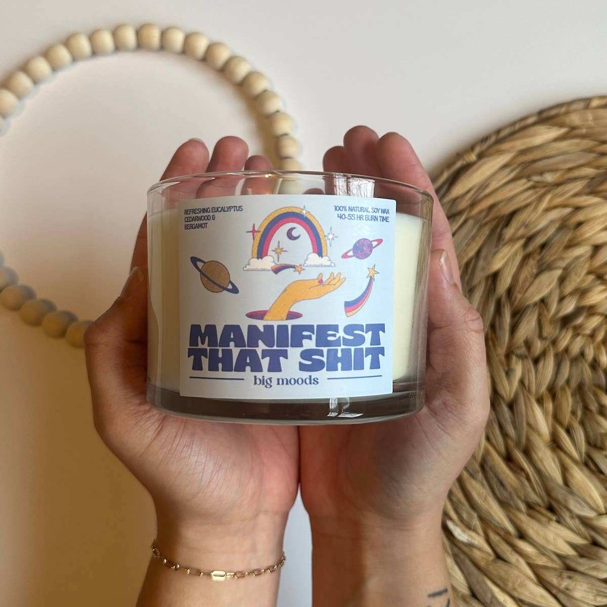 "Manifest That Shit" 3-Wick Luxury Soy Candle - 14oz