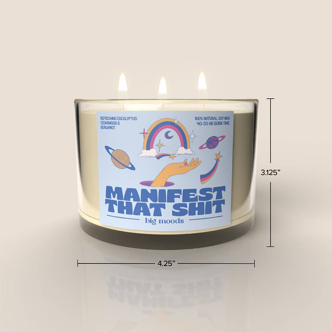 "Manifest That Shit" 3-Wick Luxury Soy Candle - 14oz
