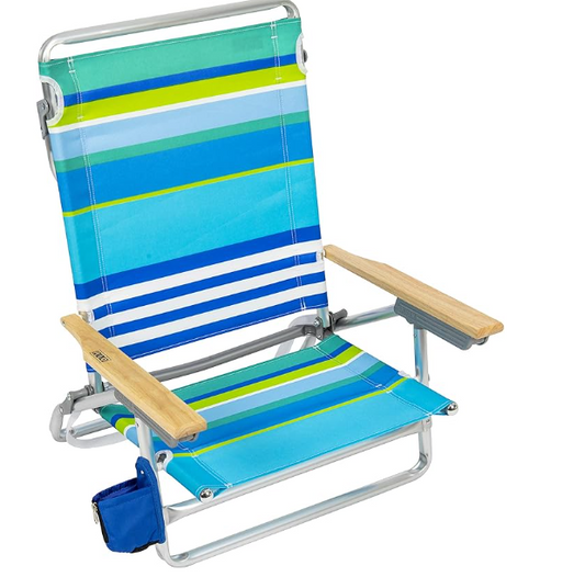 RIO beach Classic 5-Position Lay-Flat Folding Beach Chair